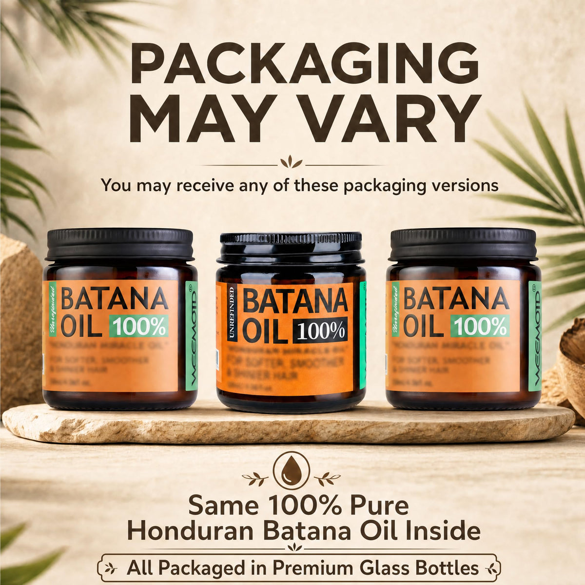 Explore our premium Batana Oil, 100% pure Honduran, in stylish glass packaging. Perfect for nourishing hair care.