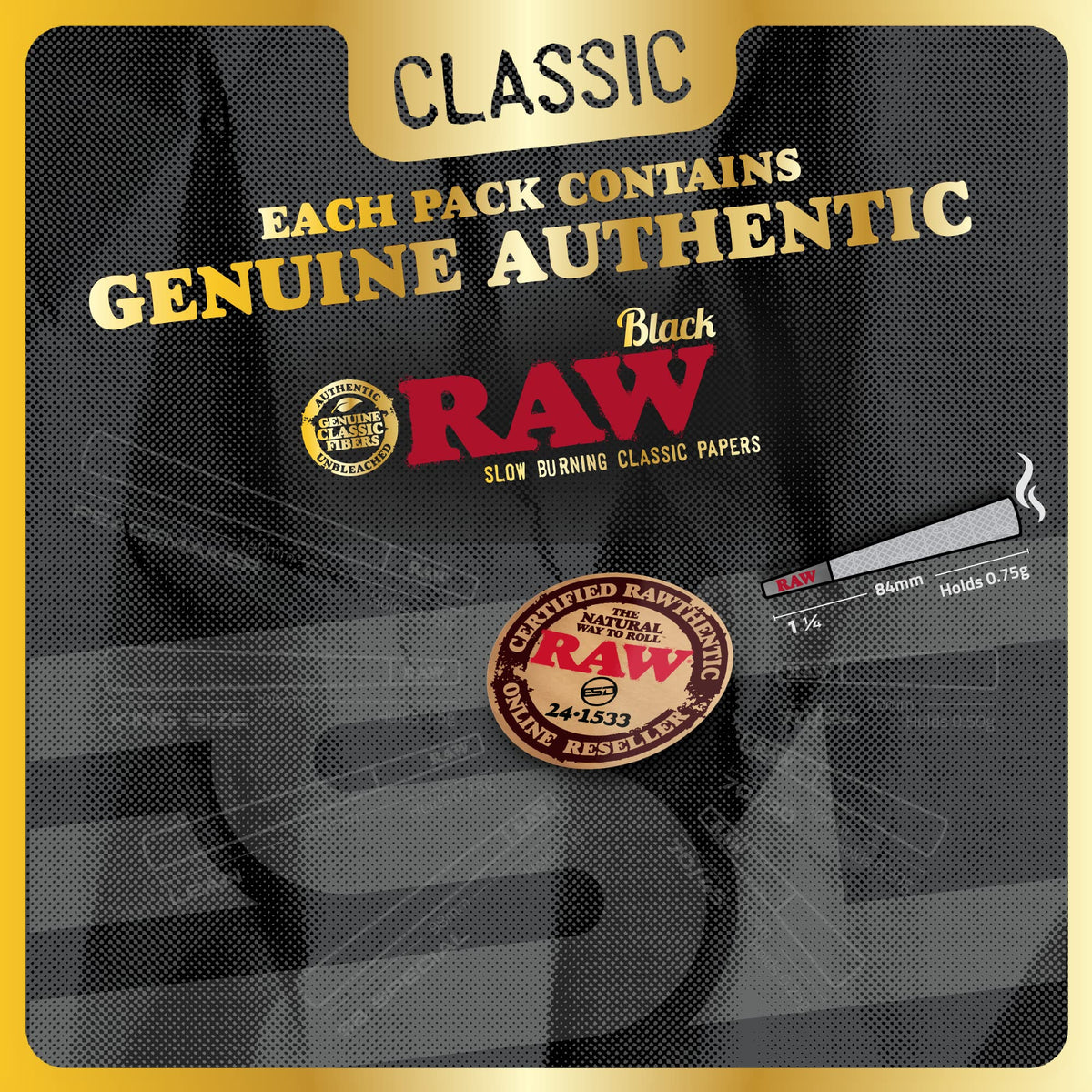 Discover exclusive RAW Cones Black Pre Roll, specially curated by Curat Cart for authentic slow burning experiences.
