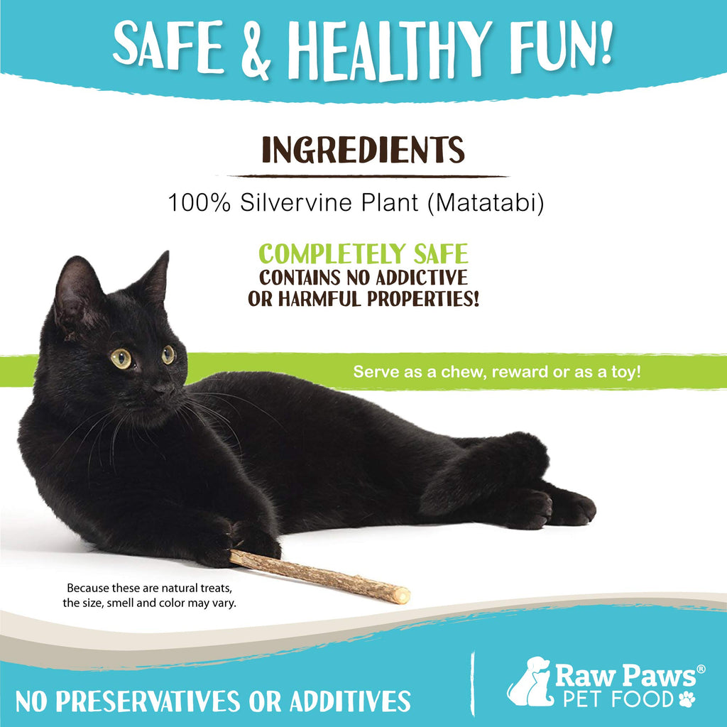 Discover Raw Paws Silvervine Sticks for Cats, specially curated by Curat Cart. 100% safe and natural chew, treat, or toy.