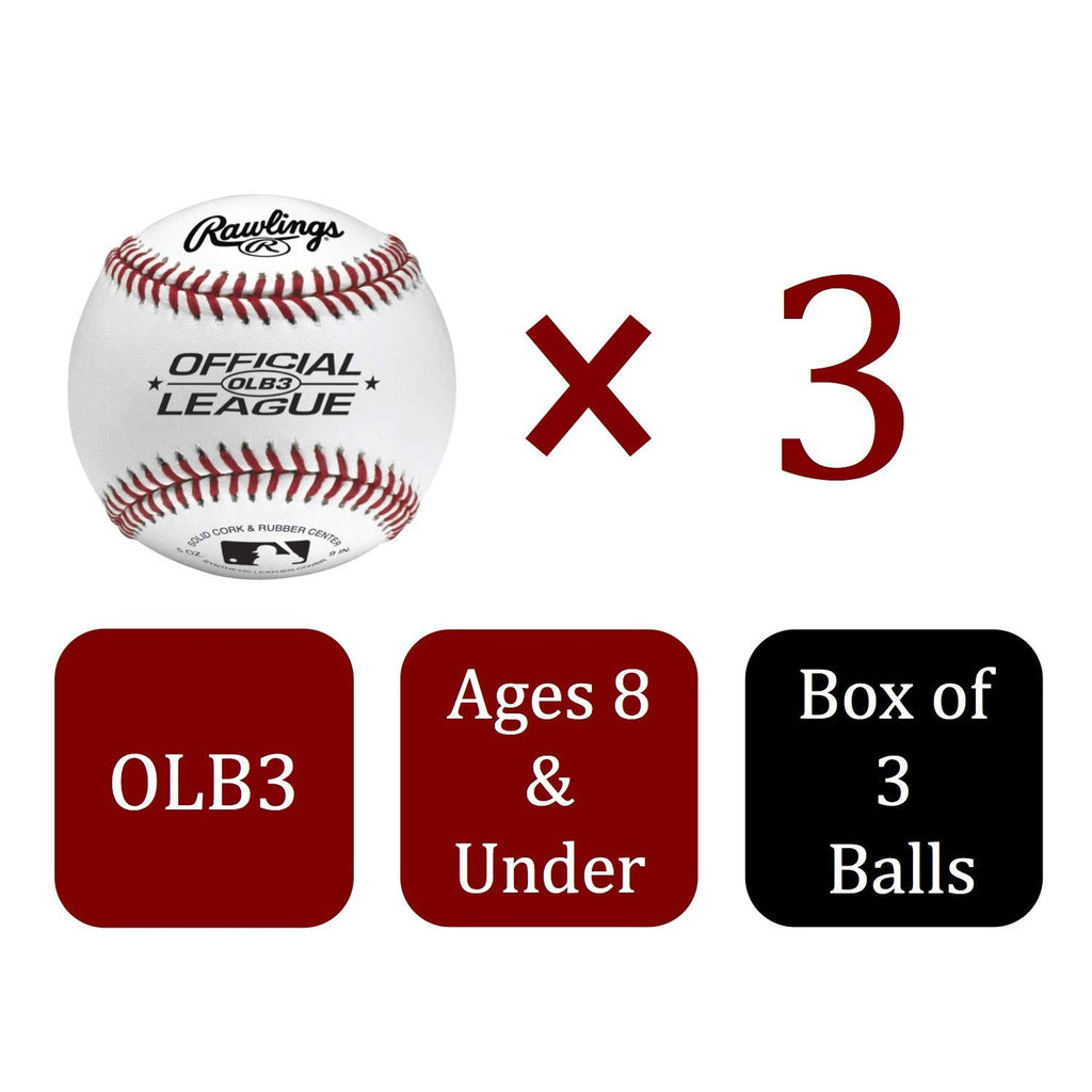 Premium imported Rawlings Official League Baseballs, perfect for ages 8 and under. Available exclusively at Curat Cart.