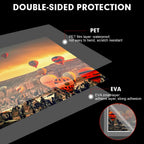 RAZCC Laminating Sheets showcase double-sided protection with waterproof PET film and strong EVA layer, available at Curat Cart.