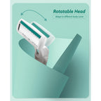 Authentic women's razor with a rotatable head for sensitive skin, designed for a smooth, close shave on various body curves.