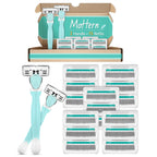 Premium imported razors for women’s sensitive skin. Features a dual handle and 15 refill blades for a smooth shave.
