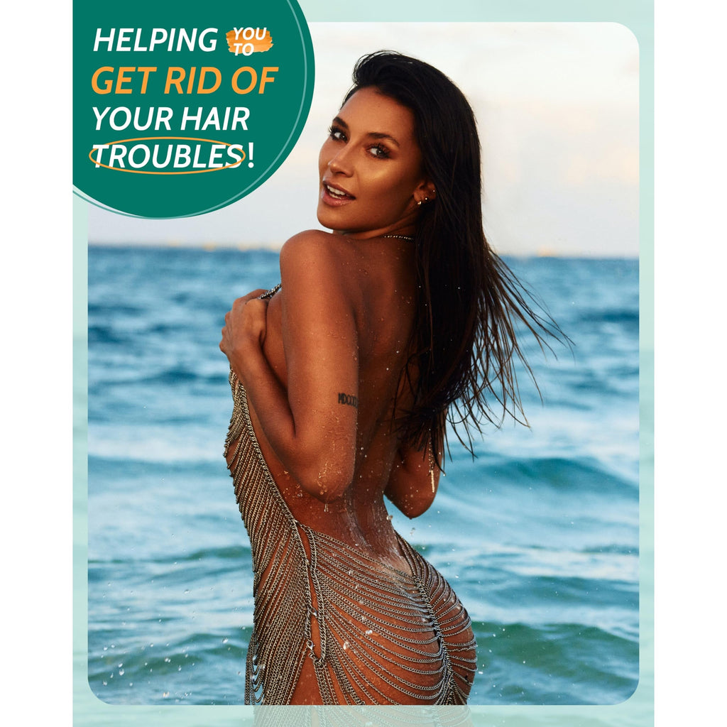 Woman enjoying the beach with smooth skin, promoting sensitive skin razors for women. Verified by CuratCart.