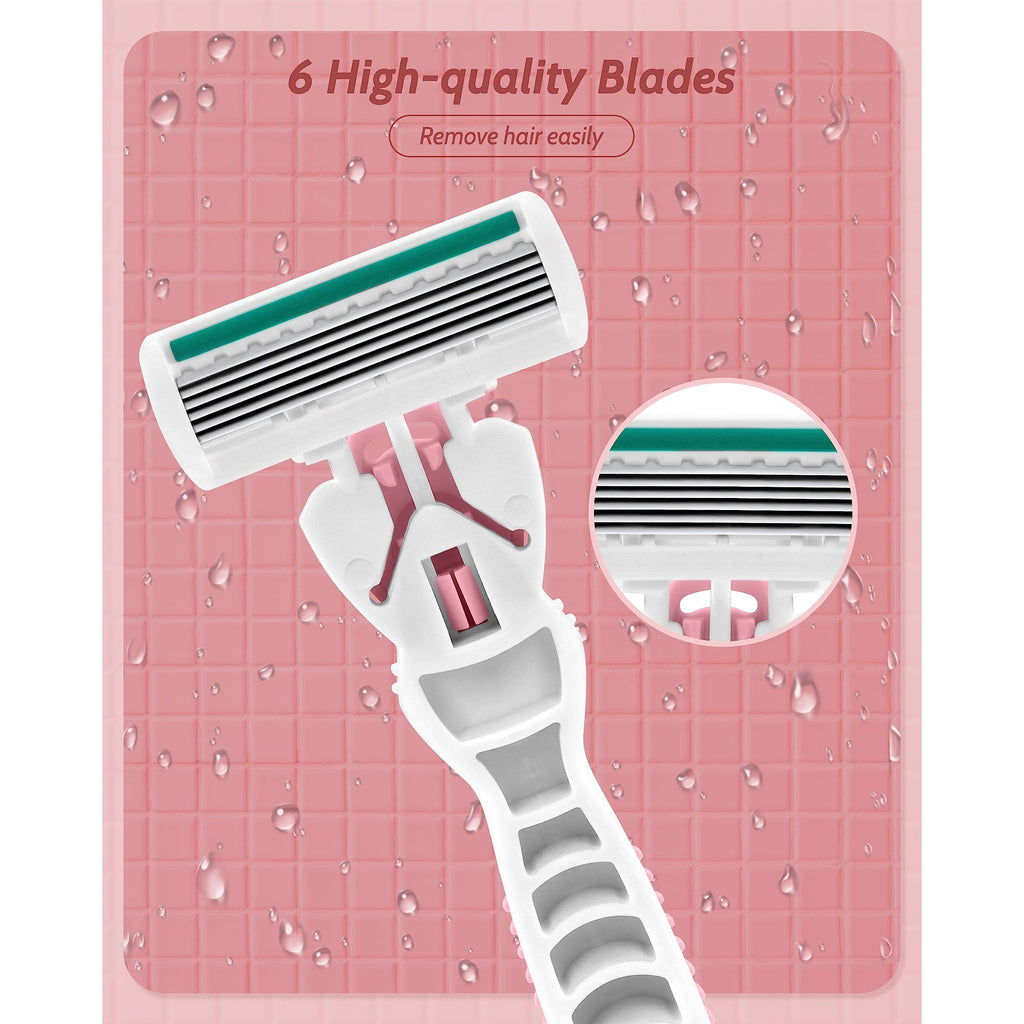 Authentic women's razor featuring 6 high-quality blades, designed for sensitive skin. Removes hair effortlessly and gently.