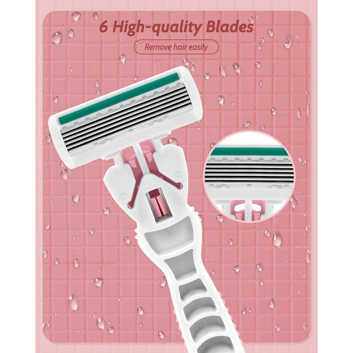 Authentic women's razor featuring 6 high-quality blades, designed for sensitive skin. Removes hair effortlessly and gently.