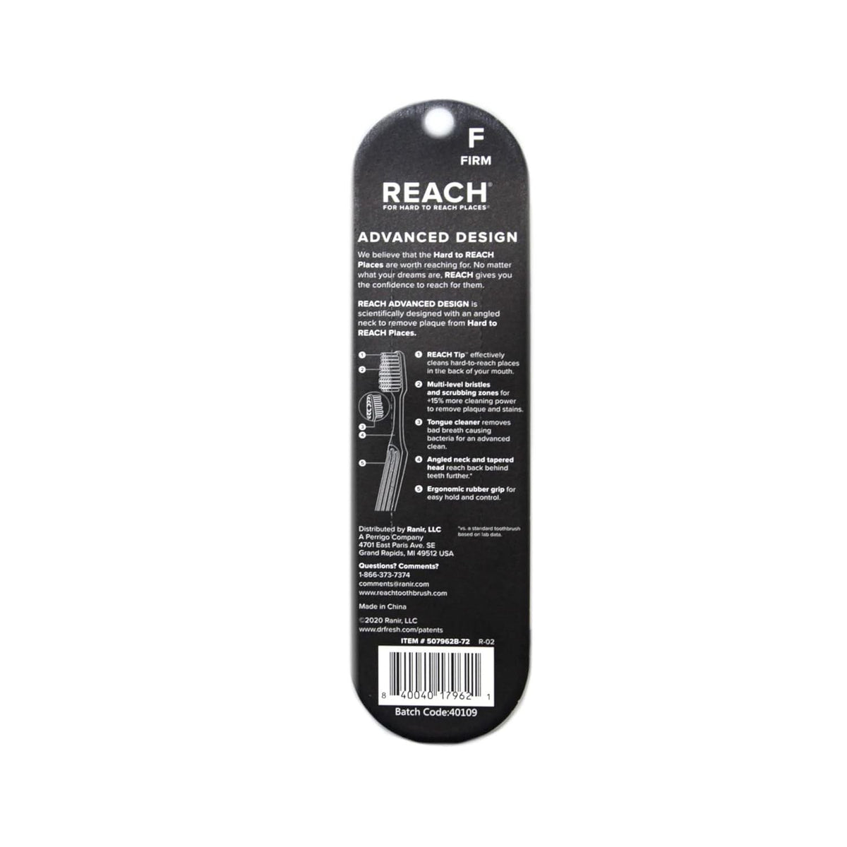 Discover the premium imported Reach Advanced Design Toothbrush, expertly crafted for superior oral care and efficiency.