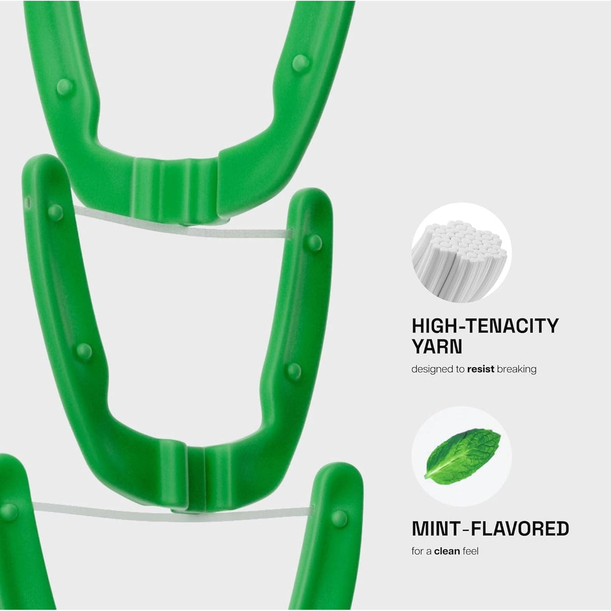 Premium imported REACH Ultraclean Flosser Refill Heads feature mint flavor and high-tenacity yarn for durability.