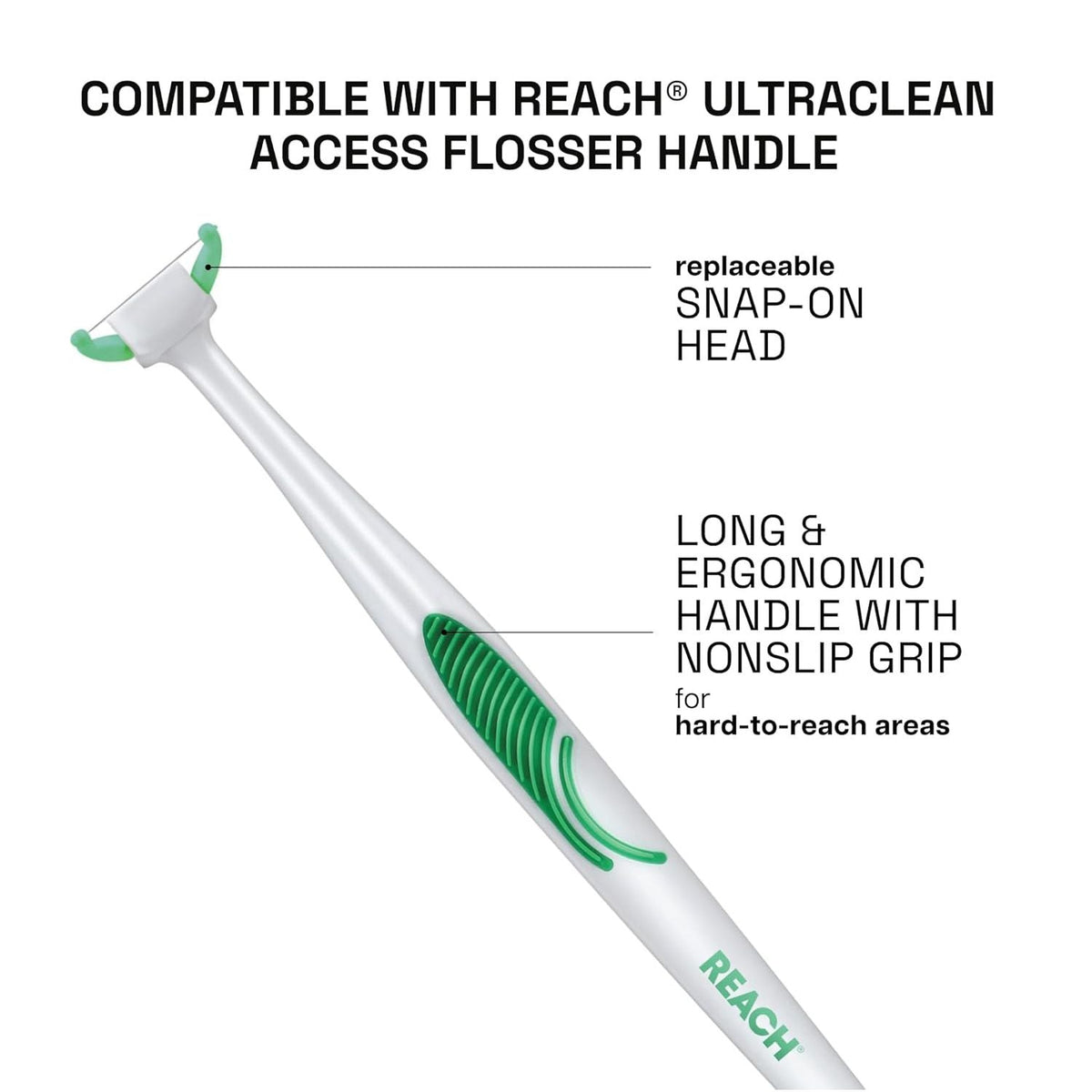Discover the REACH Ultraclean flosser refill heads, compatible with your flosser handle. Verified by CuratCart for quality assurance.
