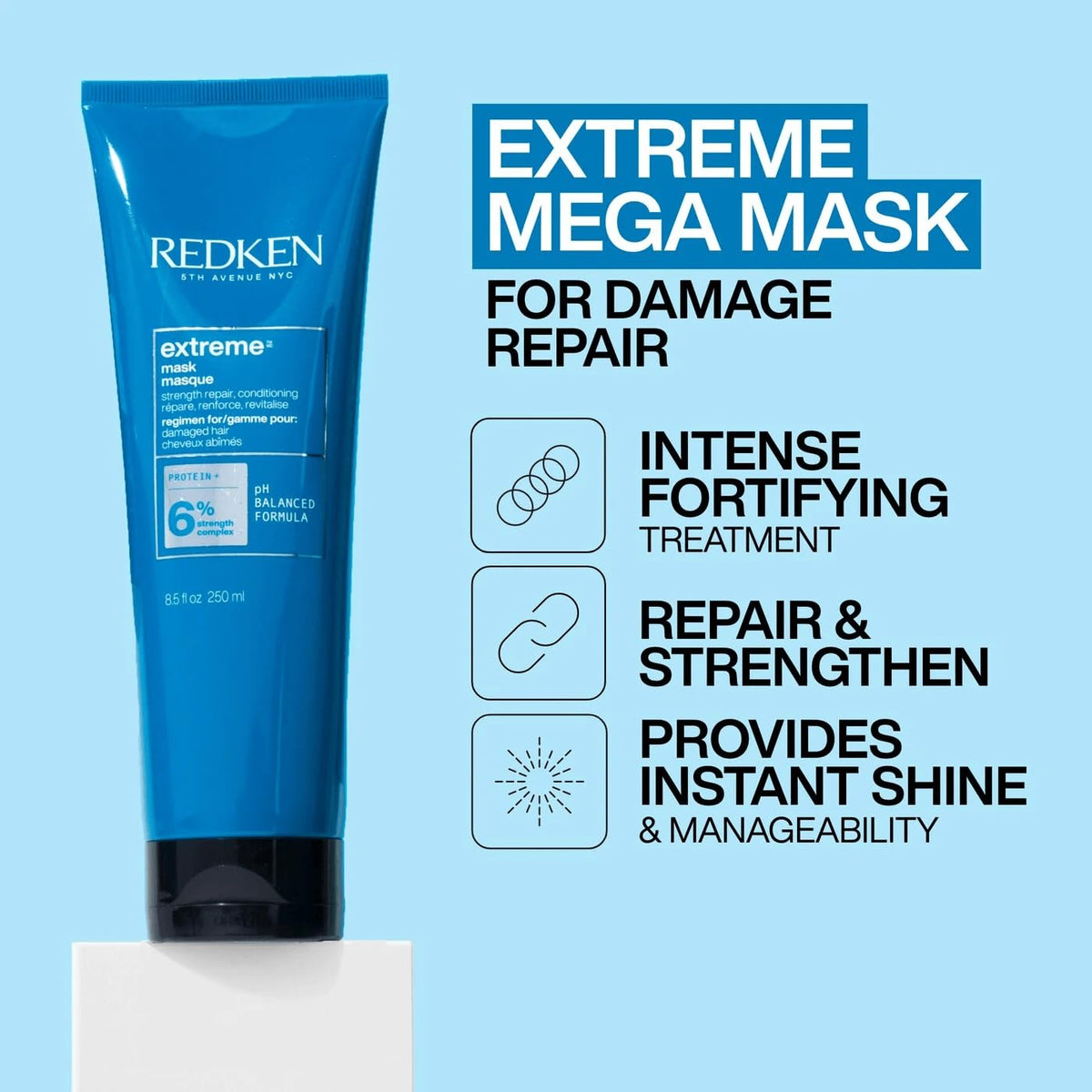 Redken Extreme Hair Mask offers intense fortifying treatment for damage repair. 100% Authentic, available at Curat Cart in India.