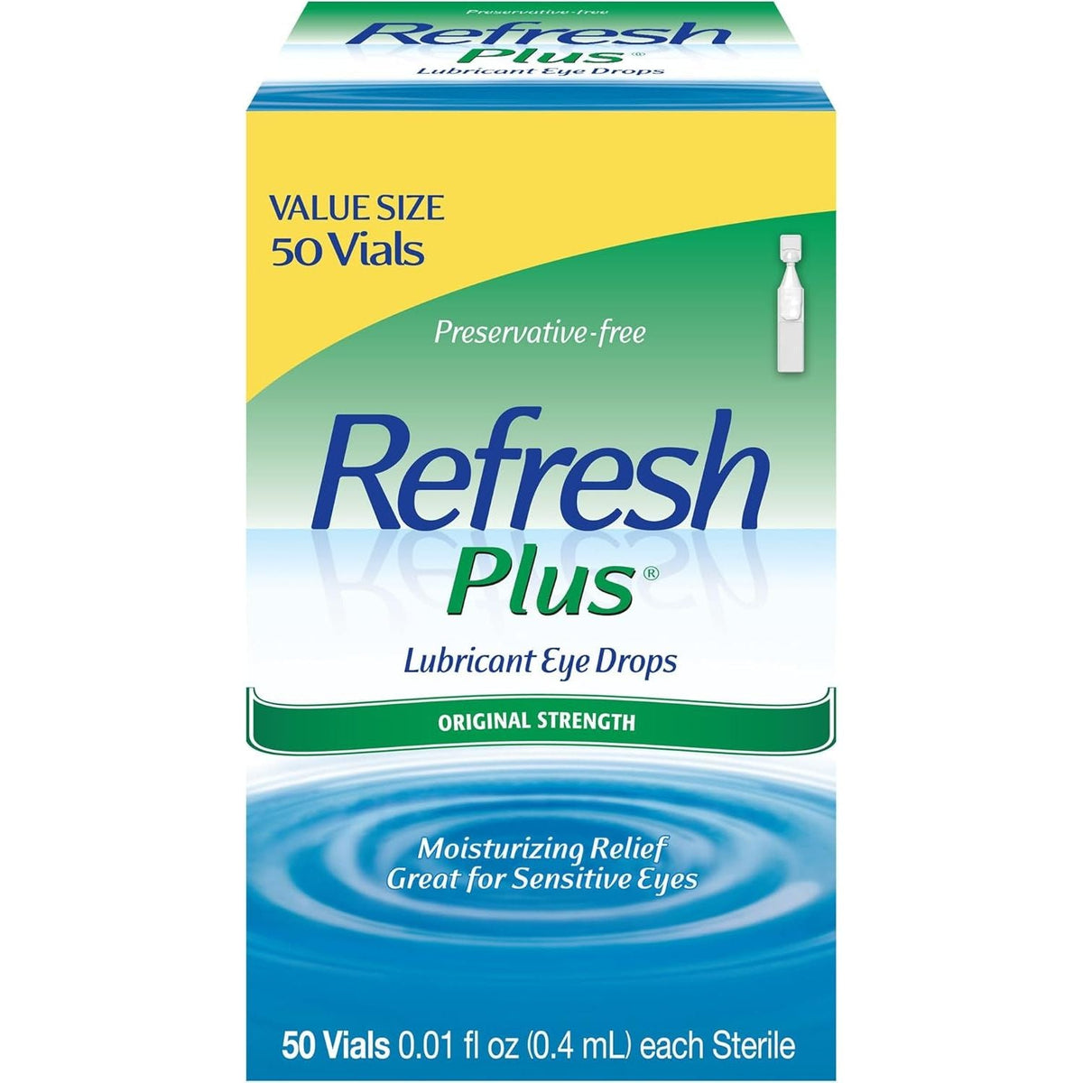 Refresh Plus Lubricant Eye Drops available in India. Order now for moisturizing relief in 50 sterile vials.