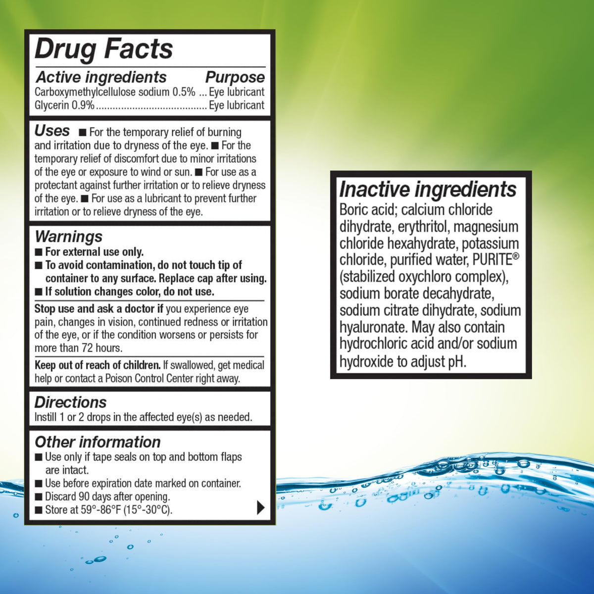 Refresh Relieva Lubricant Eye Drops in official packaging, providing soothing relief for dry eyes. Available at Curat Cart.
