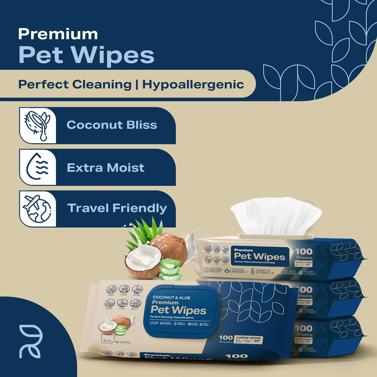 Refreshify Dog Wipes for Paws offer perfect cleaning with hypoallergenic, extra moist, and travel-friendly features. 100% Authentic, available in India at Curat Cart.