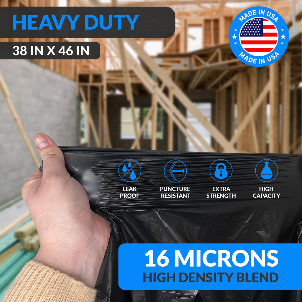 Reli Heavy Duty Trash Bags, 38x46 inches, leak-proof and puncture-resistant. Perfect for daily use. Available at Curat Cart.