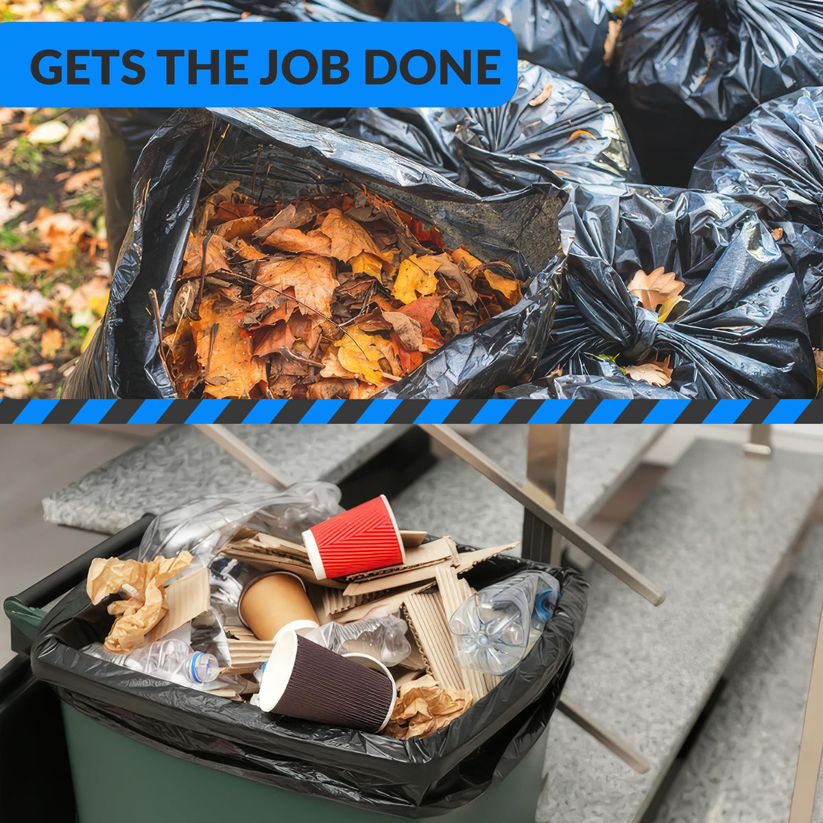 Premium imported Reli Heavy Duty Trash Bags effectively handle tough waste, ideal for any cleanup. Available at Curat Cart.
