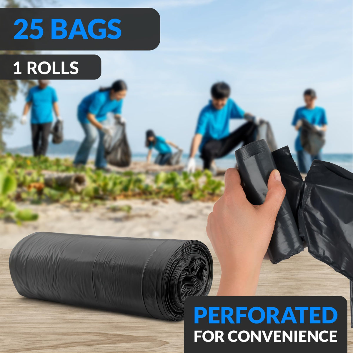 Reli Heavy Duty Trash Bags are perfect for daily use, featuring perforated design for convenience. Available at Curat Cart.