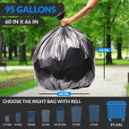 Reli Heavy Duty Trash Bags are 95 gallons, 60 in x 66 in, perfect for tough waste management. Available in India at Curat Cart.