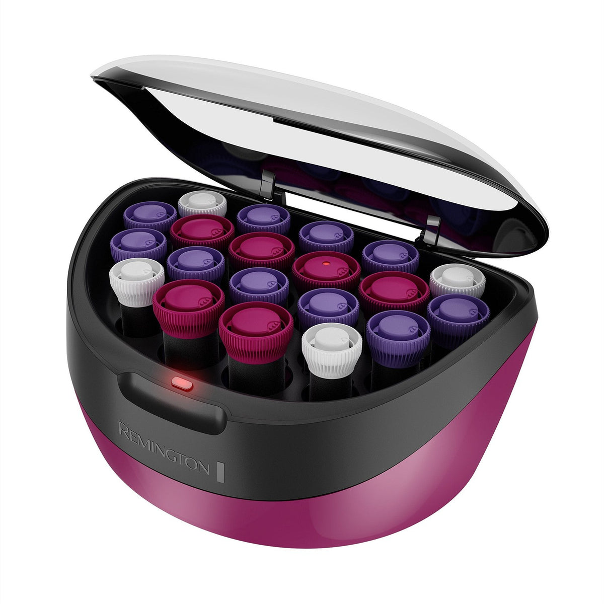 Discover the 100% genuine Remington Ionic Conditioning Hot Rollers, featuring vibrant rollers in a sleek storage case.