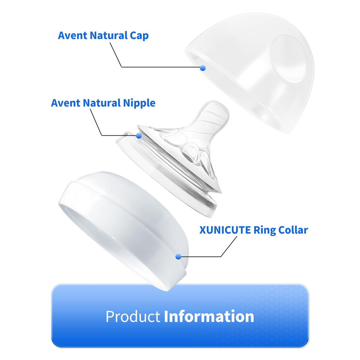 Discover Philips Avent Baby Bottle Nipple Rings, featuring high-quality packaging for ultimate convenience at Curat Cart.