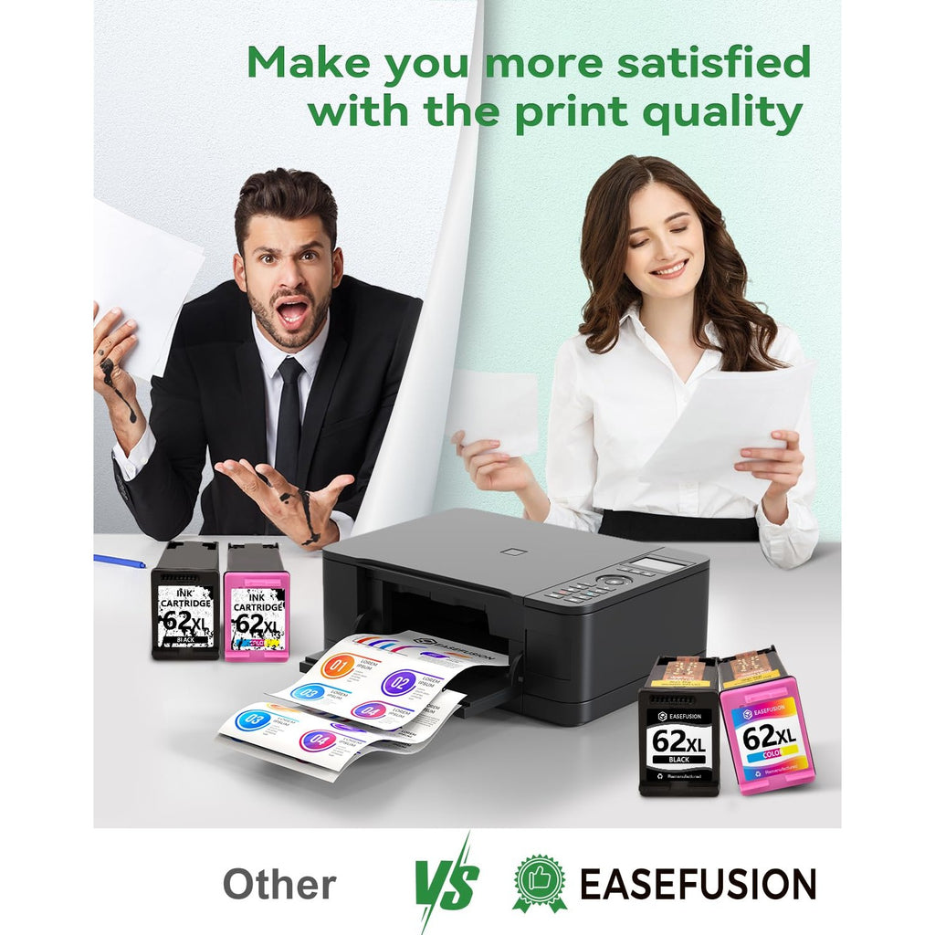 HP 62XL Ink Cartridge Combo Pack enhances print quality; perfect for daily use. Available at Curat Cart.