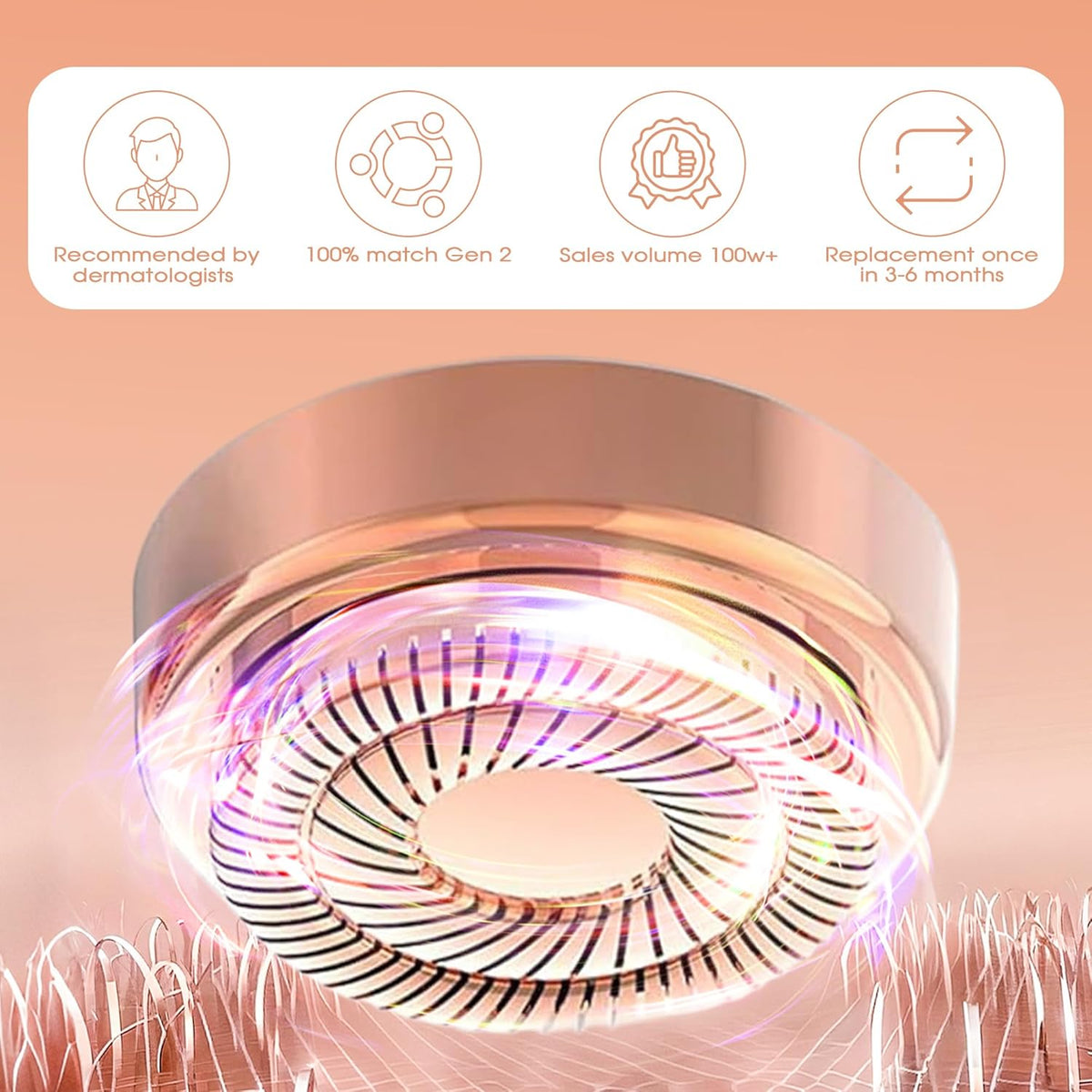 CuratCart's Flawless Facial Hair Remover head, dermatologist-recommended, ensuring smooth results and quality assurance.
