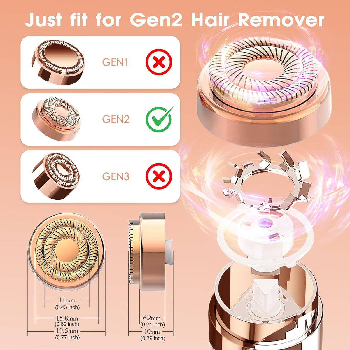 Premium imported Flawless Facial Hair Remover Heads, designed for Gen2 models, ensuring flawless results every time.