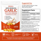 Resilia Aged Odorless Garlic Softgels, specially curated by Curat Cart for heart and cardiovascular support. Easy to swallow.