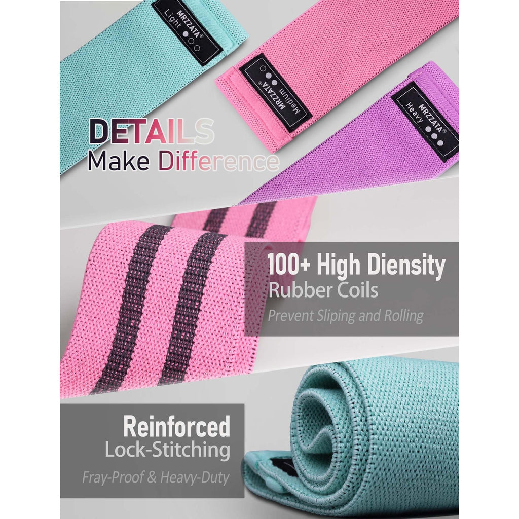 Premium imported resistance bands for hip and legs, featuring high-density rubber coils for slip resistance. Available at Curat Cart.