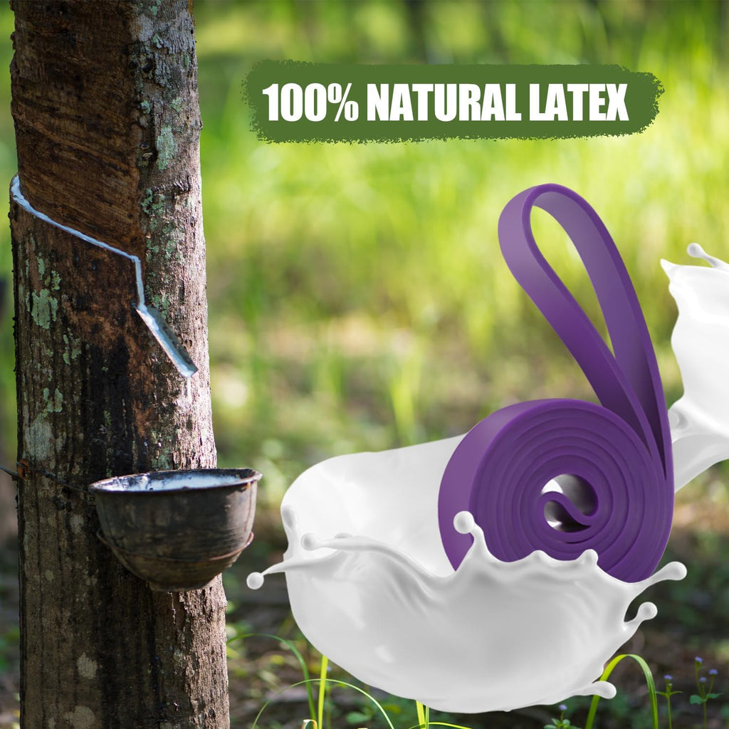 Premium resistance bands made from 100% natural latex, showcasing high-quality material and eco-friendly design at Curat Cart.