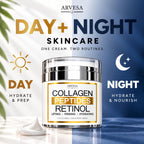Retinol Cream with Collagen Peptides offers day and night skincare routines. Specially curated by Curat Cart for exclusive hydration.