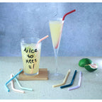 Cute Silicone Bendy Straws displayed in high-quality packaging, perfect for refreshing drinks. Available at Curat Cart.