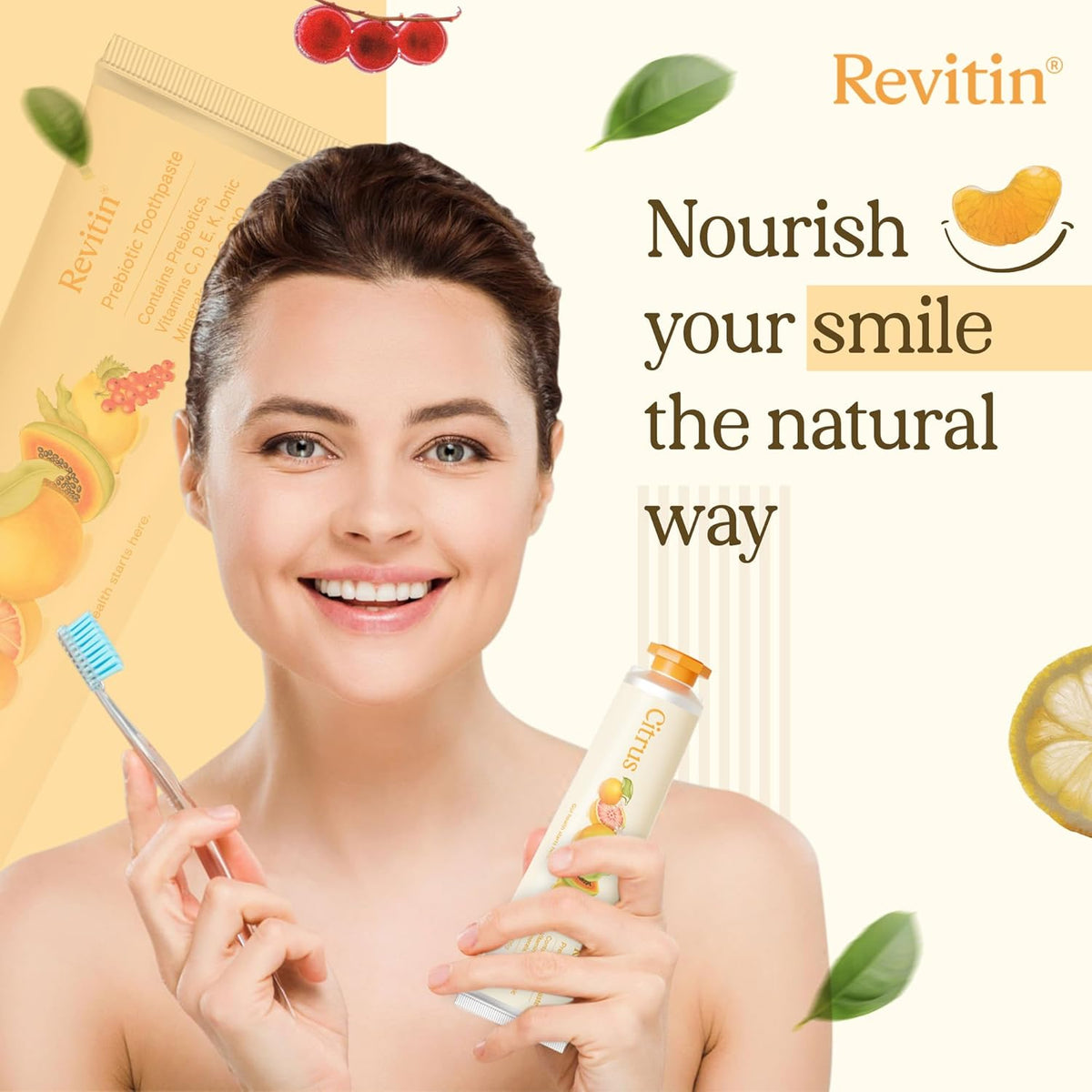 Premium imported Revitin Fluoride-Free Tooth Gel for a natural smile. Nourish your dental health effortlessly.