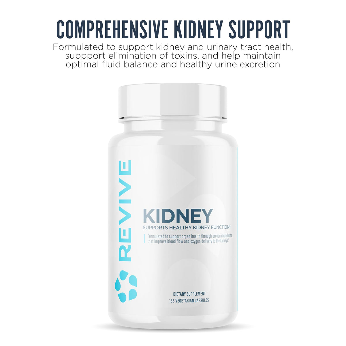 Revive MD Kidney Support Supplement in official packaging, designed for kidney health and optimal fluid balance. Available at Curat Cart.