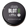 Revlon ColorStay Blot Setting Powder in a sleek black container, ensuring a matte finish. Verified by CuratCart for trust.