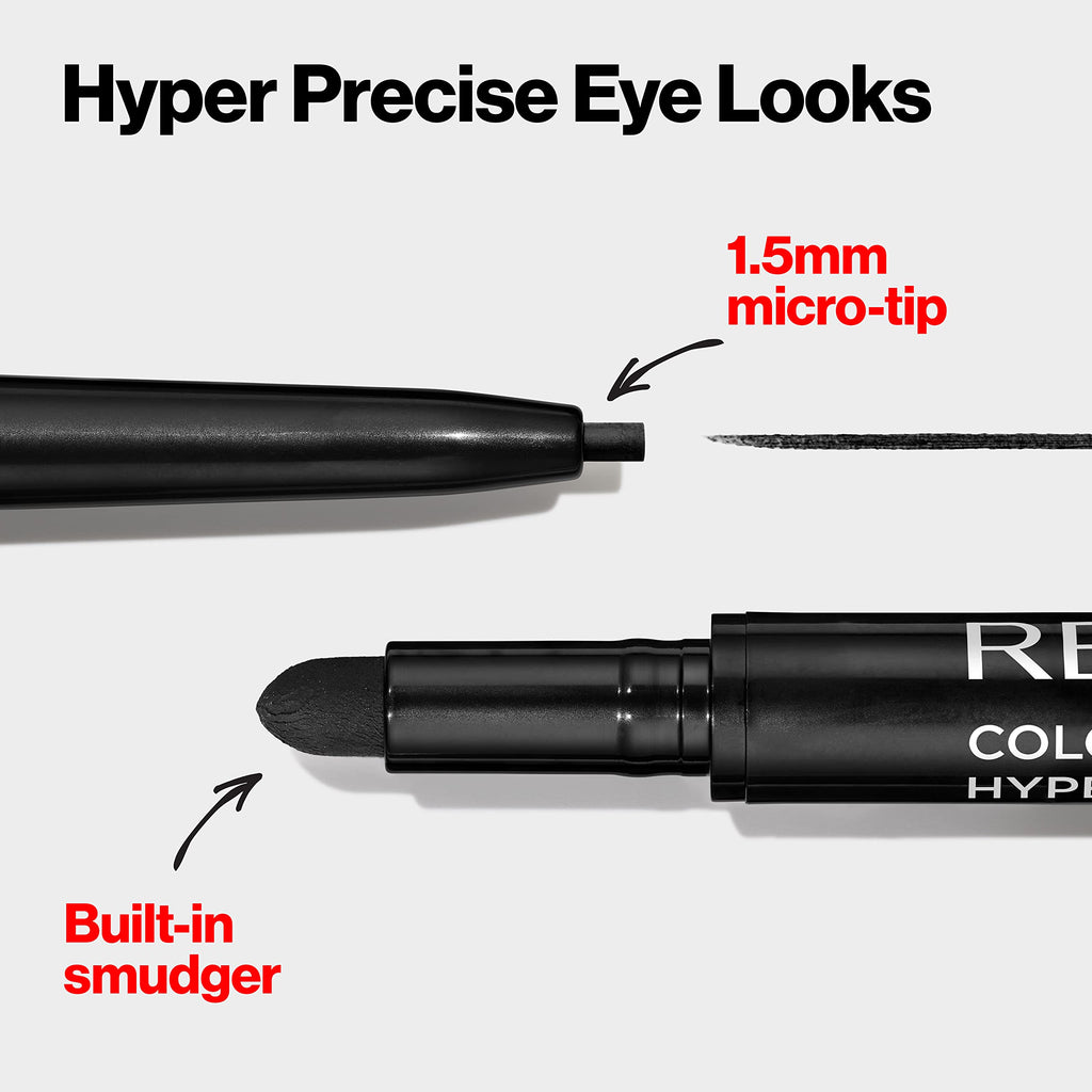 Revlon ColorStay Micro Hyper Precision G features a 1.5mm micro-tip and a built-in smudger for flawless eye looks. Verified by CuratCart.
