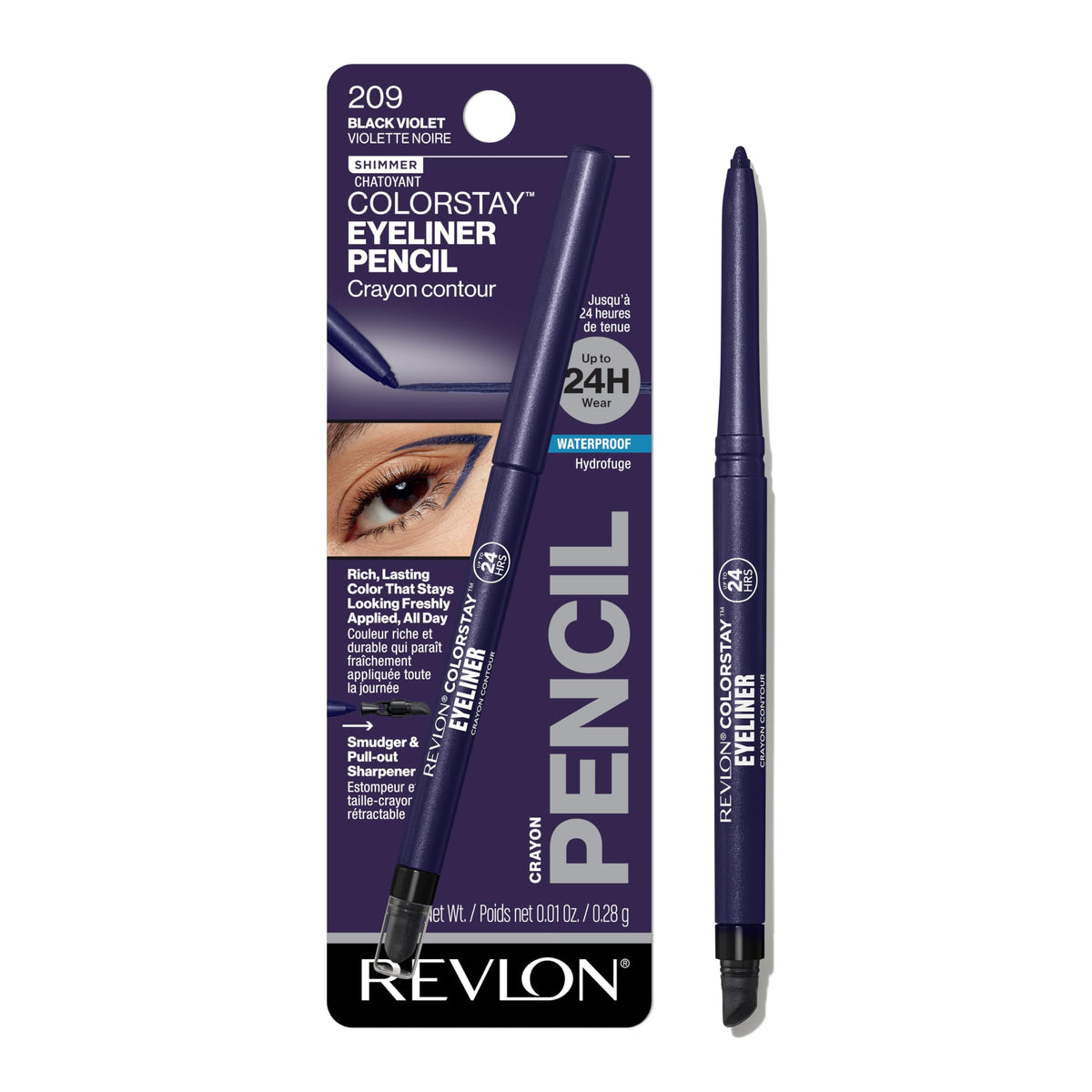 REVLON ColorStay Waterproof Eyeliner - Front Packaging & Bottle View | genuine imported stock available in India at Curat Car