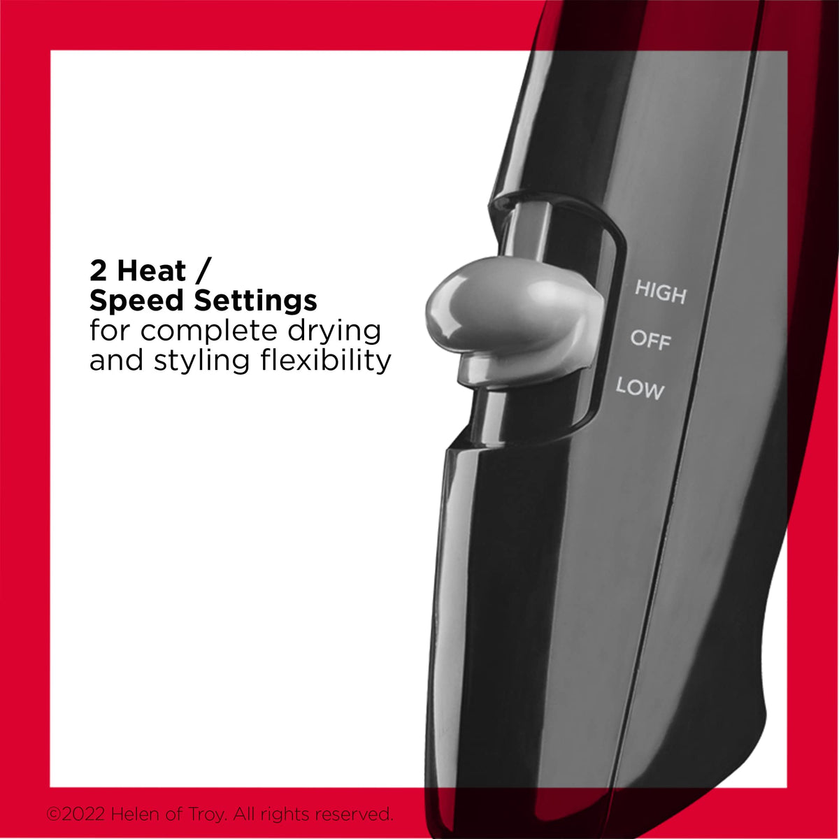 Revlon Compact Hair Dryer offers 2 heat/speed settings. Available for order in India. Experience flexible styling options today.