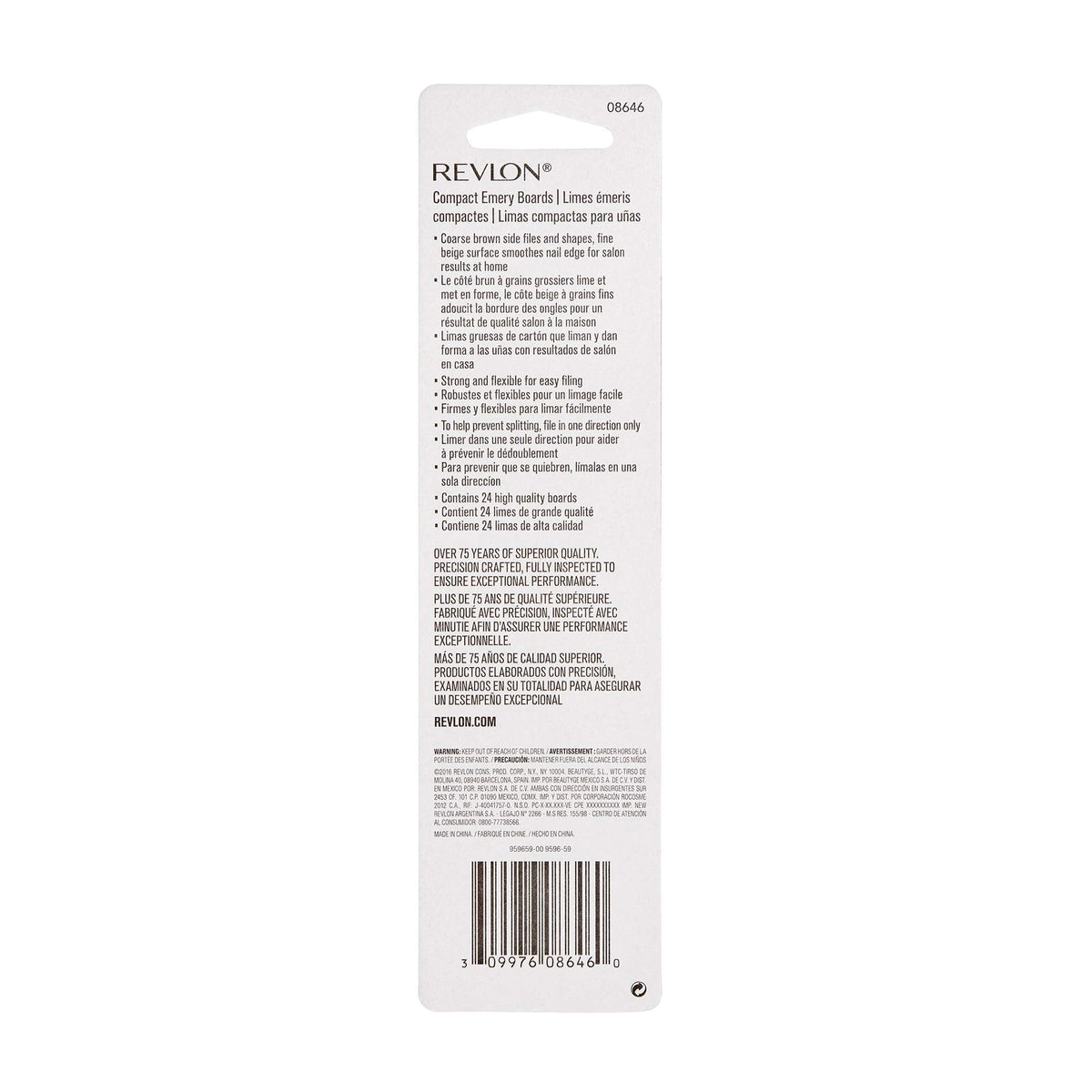 Premium imported Revlon dual-sided nail file for precise shaping and smoothing, perfect for salon-quality nails.