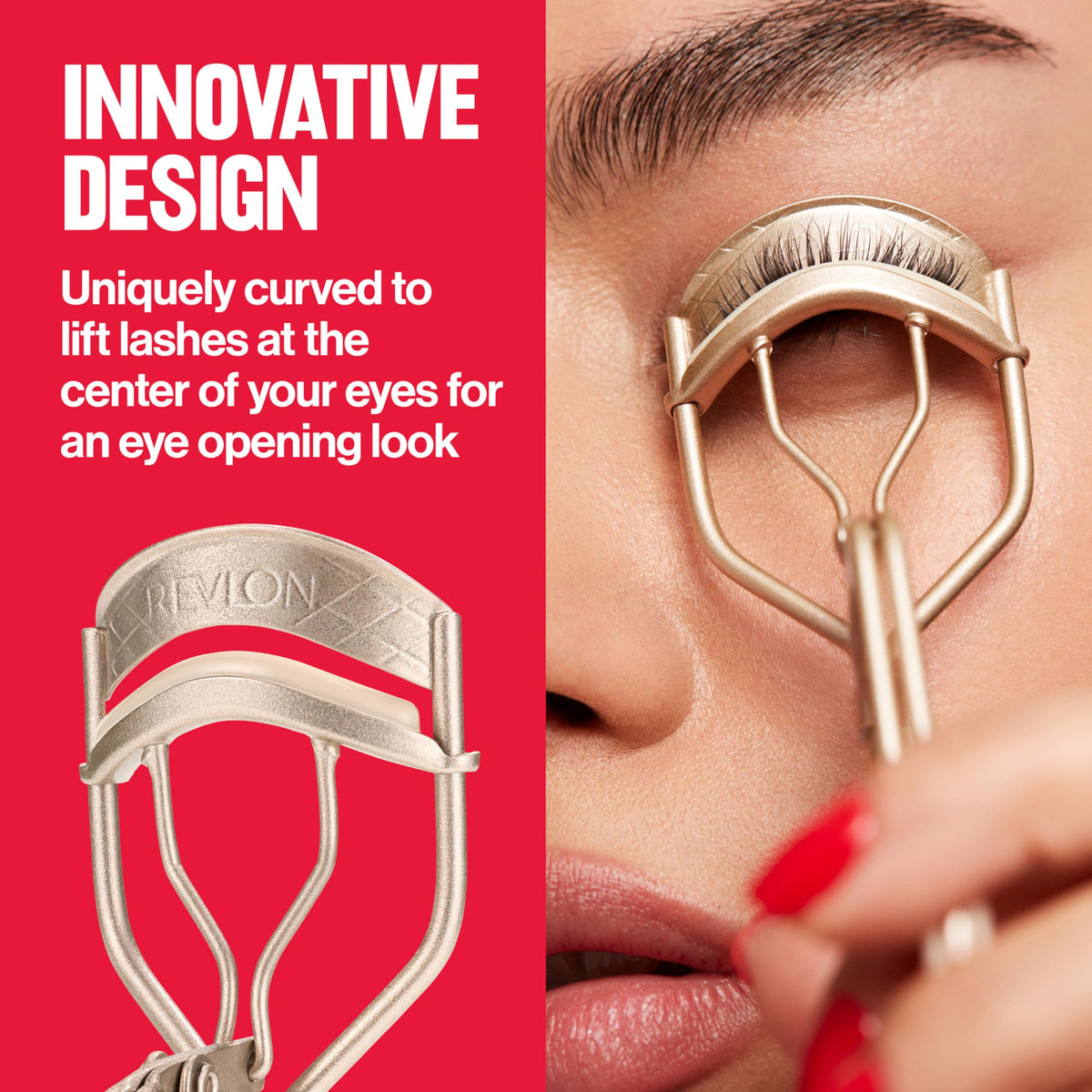 Experience the Revlon Lash Curler's innovative design, perfectly lifting lashes for a wide-eyed look. Verified by CuratCart.