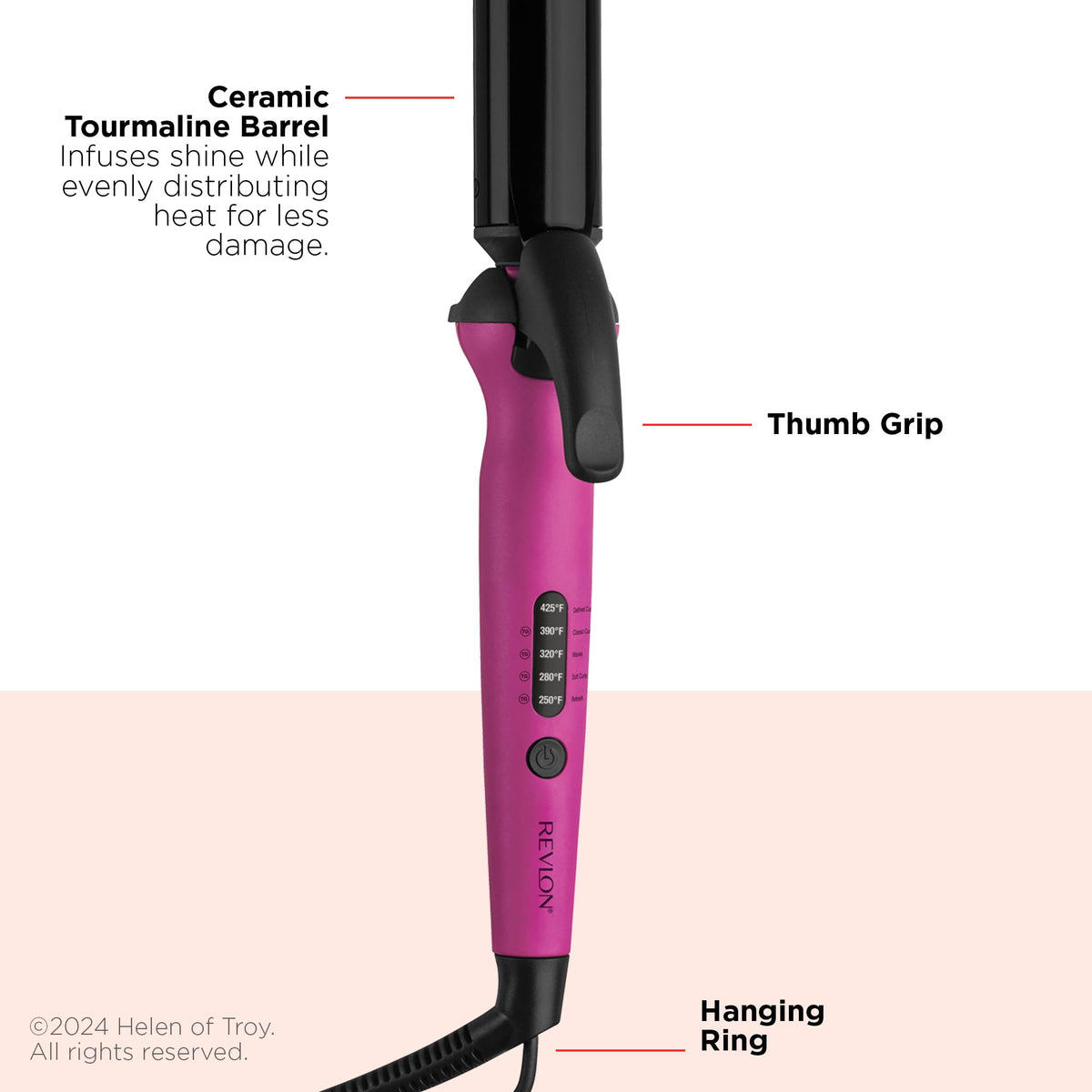 Revlon Easy Heat Curling Iron features a ceramic barrel and thumb grip. Available in India. Order online for effortless styling.