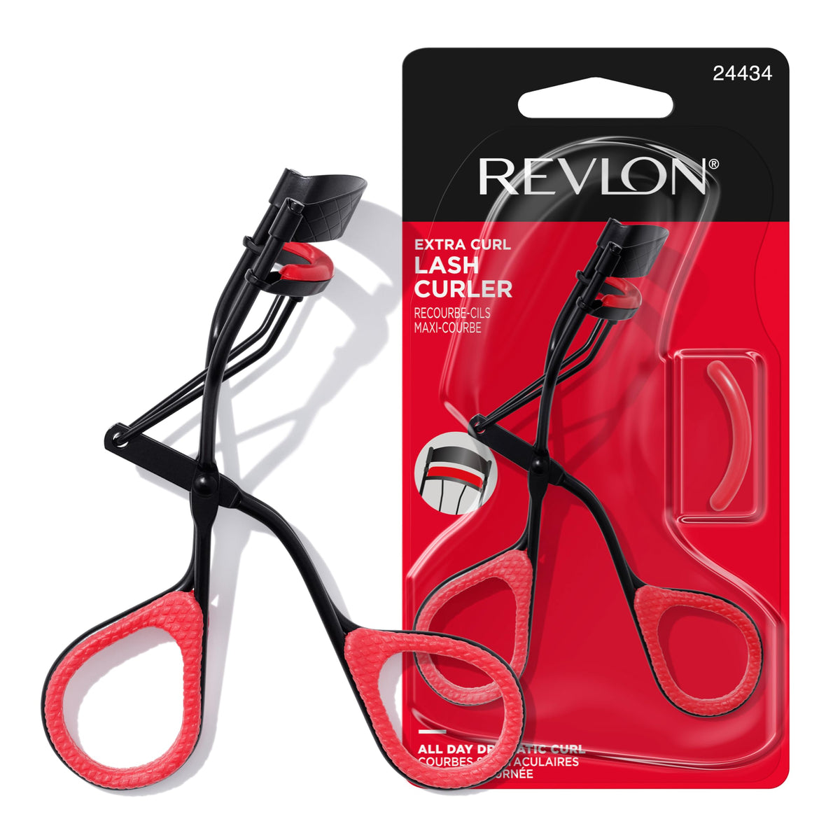 Discover the authentic Revlon Extra Curl Lash Curler for all-day volume and curl. 100% genuine product for stunning lashes.