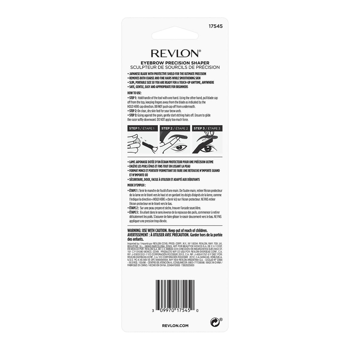 Premium imported Revlon Eyebrow Precision Shaper, designed for precise eyebrow grooming and styling.