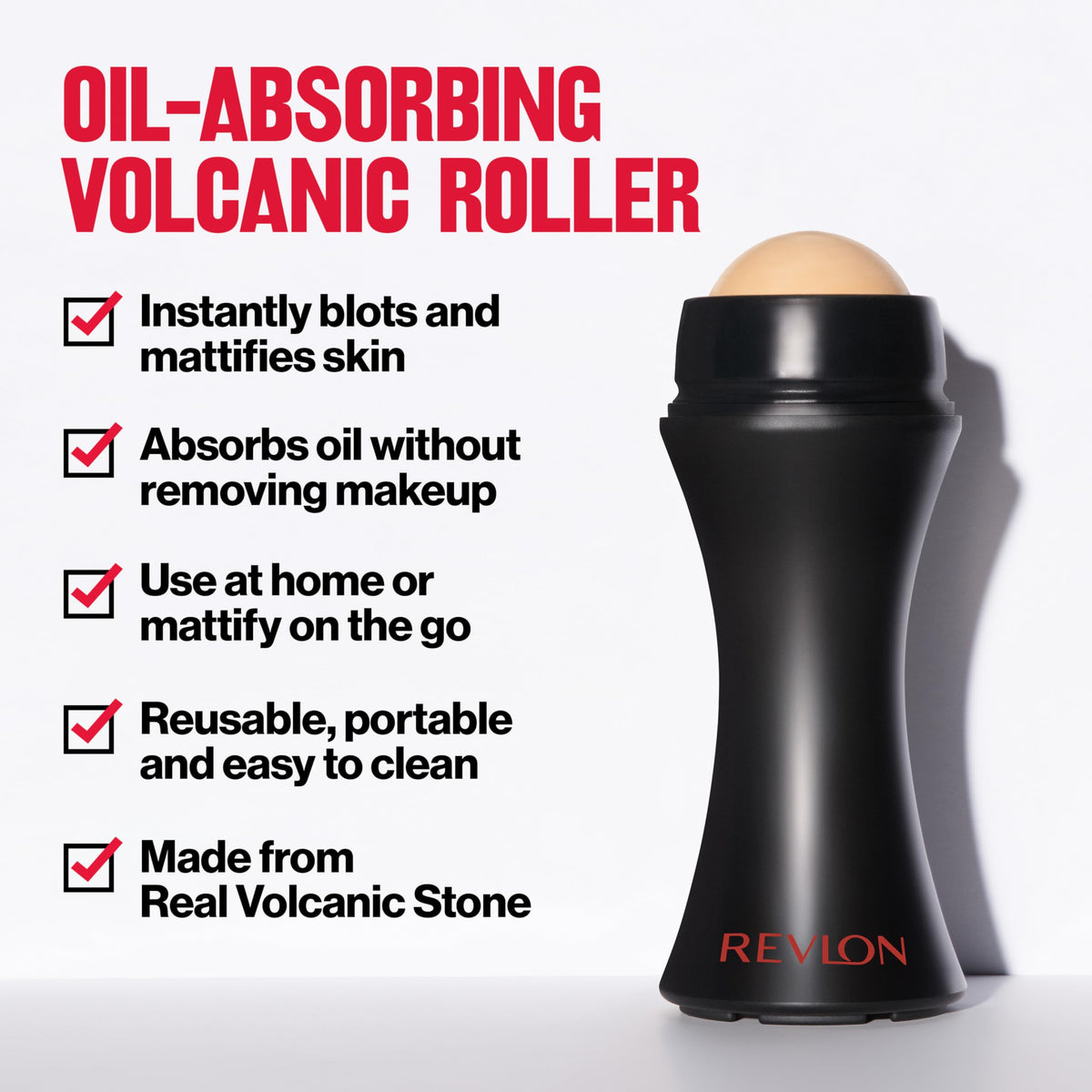 Discover Revlon's oil-absorbing volcanic roller, perfect for oily skin. Order online in India for a fresh look anytime.