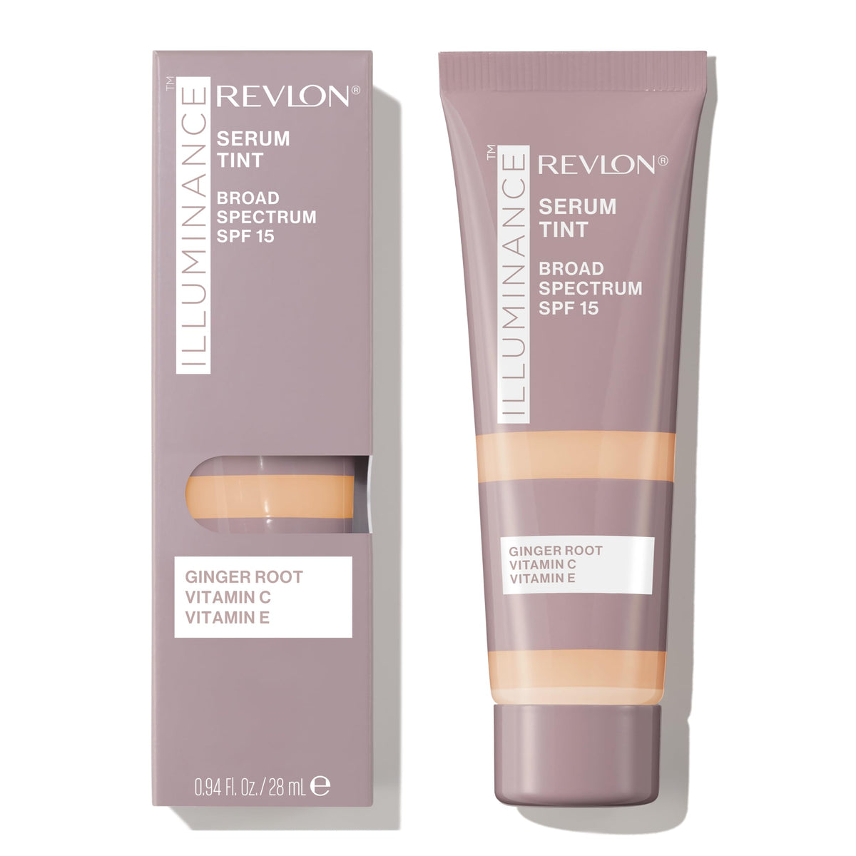 Discover the authentic Revlon Illuminance Tinted Serum with SPF 15, enriched with Ginger Root, Vitamin C, and E.