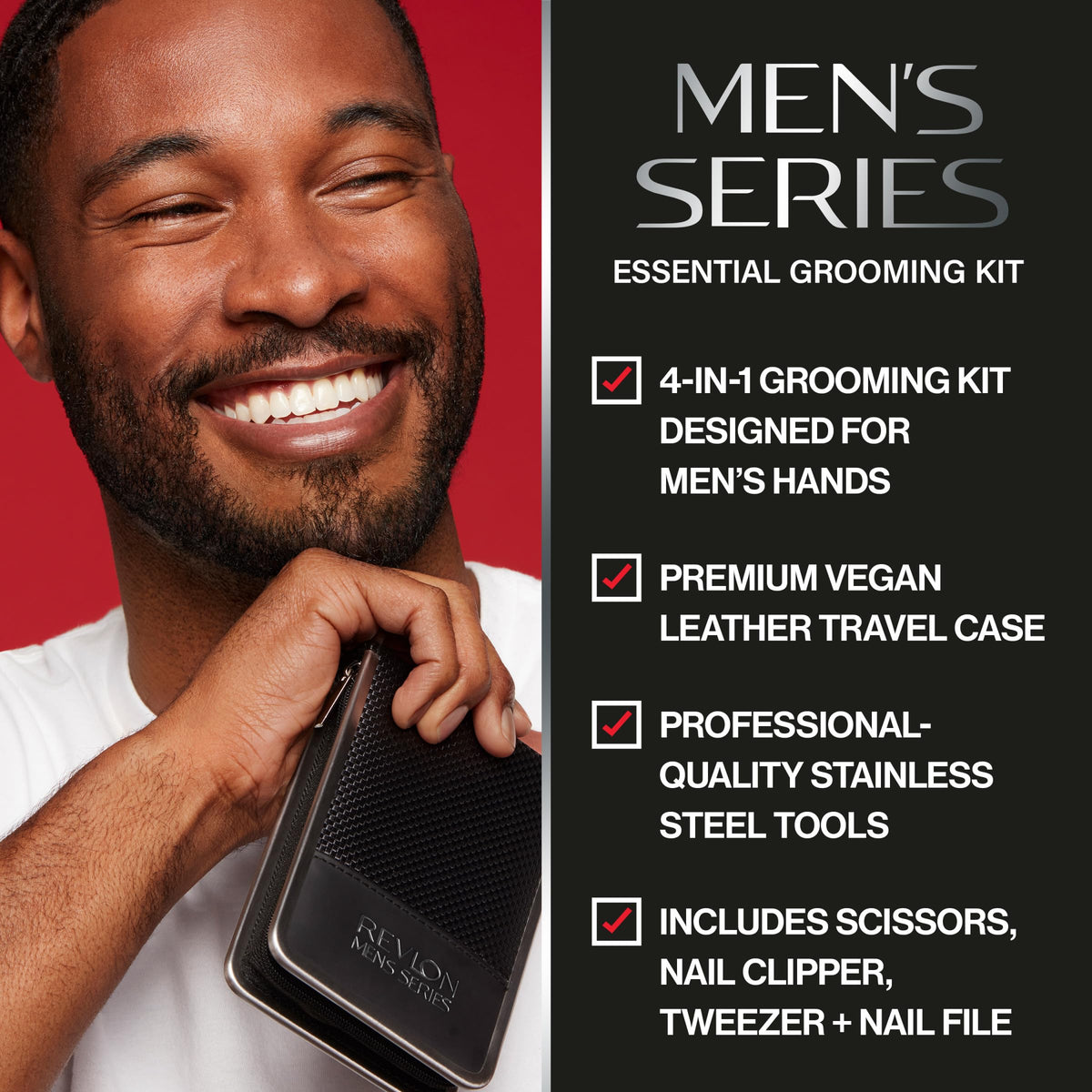 Discover the Revlon Men's Grooming Kit, featuring premium tools in a stylish travel case. Available in India, order online today!