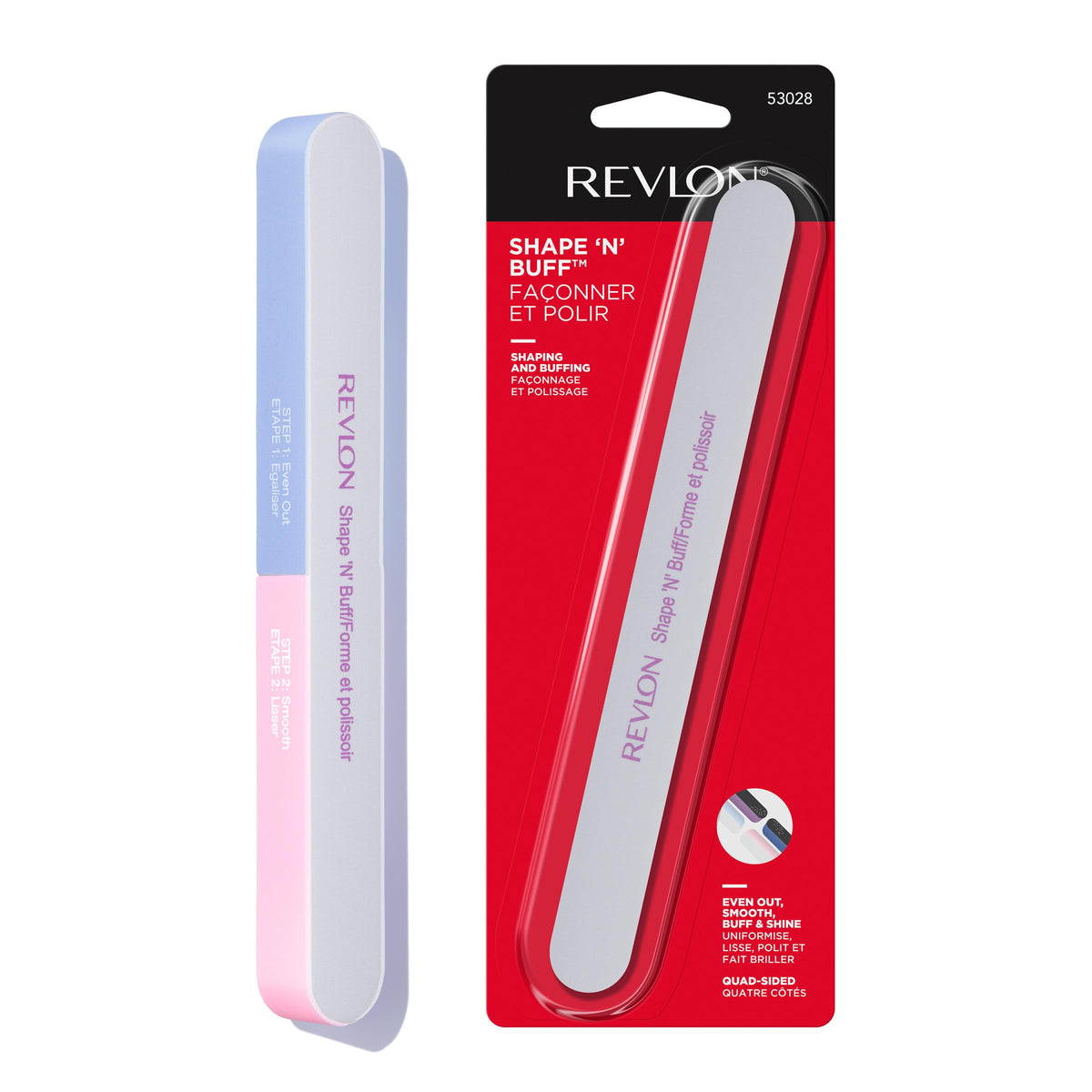 Discover the authentic Revlon Shape 'N' Buff nail buffer block for smooth, even nails. 100% Genuine product, perfect for nail care.
