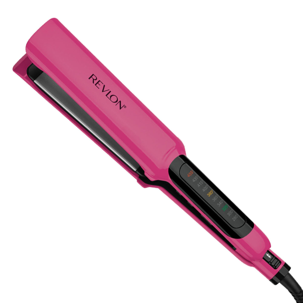Discover the Revlon Smooth Brilliance Flat Iron in vibrant pink, a 100% genuine product designed for sleek, shiny hair.