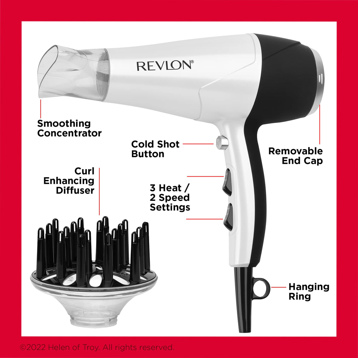 Explore the Revlon Volume Booster Hair Dryer with smoothing concentrator and diffuser, designed for professional styling at home.
