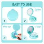 RHOS Folding Brush with Mirror showcases a stylish, compact design for easy travel. Ideal for quick touch-ups anywhere.