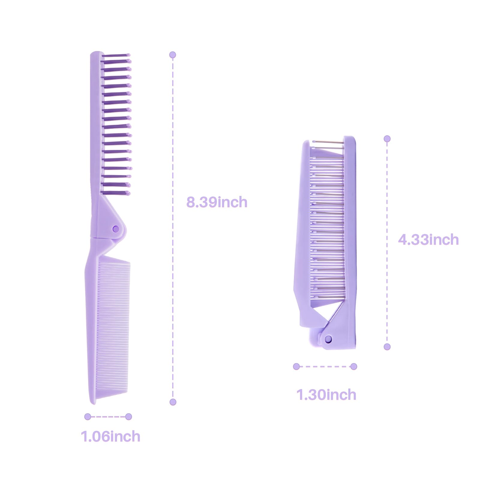 RHOS Folding Brush in lavender, features a mirror and a sleek design. Perfect for travel and on-the-go touch-ups.